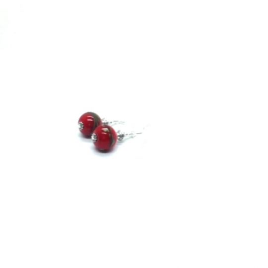 Boucles d'oreilles Maia - Vieux rose pailleté