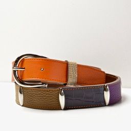 Ceinture MULTICOLORE orange violet taupe