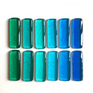 Coffret de 12 porte-couteaux bleu vert