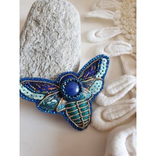 Broche Papillon de Nuit Lapis Lazuli