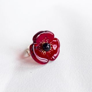 Bague FLEUR rouge vif