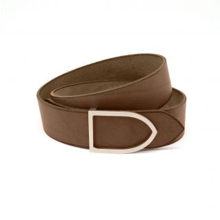 ceinture cuir capuccino boucle noire faite main