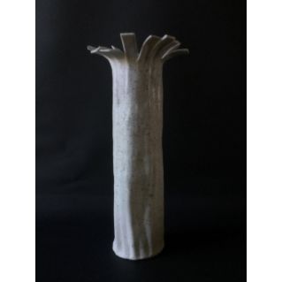Vase-sculpture tronc en porcelaine