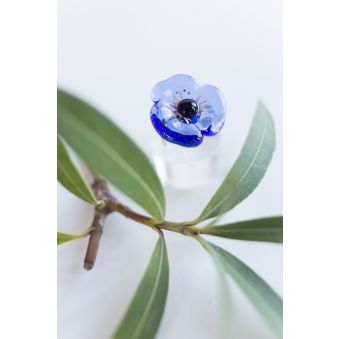 Bague Fleur bleu ciel