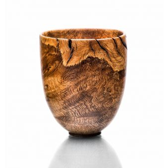 Vase décoratif en bois tourné, chêne tourbillonnant