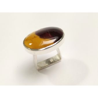 Bague argent - Jaspe Mokaïte
