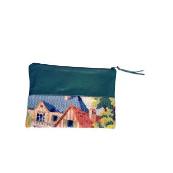 Pochette "half & half" verte