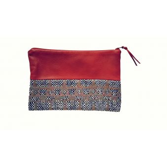 Pochette "half & half" rouge