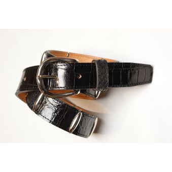 Ceinture Camaïeu noire crocodile