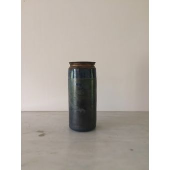 Grand vase à petit col, collection Encre Bleue