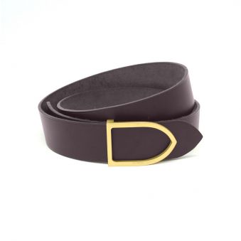 ceinture cuir capuccino boucle laiton faite main