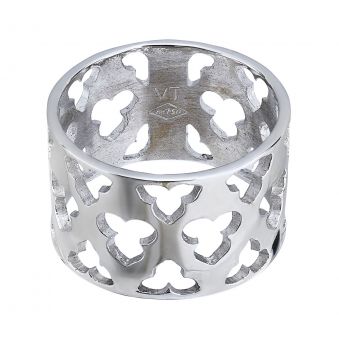 Bague "dentelle" or blanc