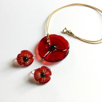 Parure COQUELICOT rouge vif