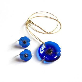 Parure COQUELICOT bleu roi