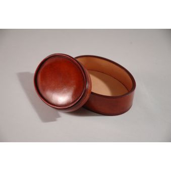 Boîte ovale en cuir