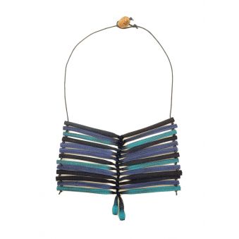 Collier plastron "Anahme" bleu