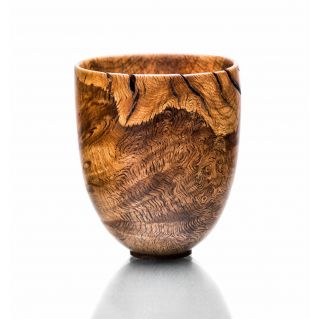 Vase décoratif en bois tourné, chêne tourbillonnant
