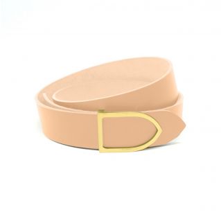 ceinture cuir teinte marine boucle laiton doré faite main