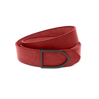 ceinture cuir rouge boucle laiton dorée faite main