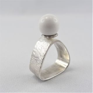 Кольцо «Onyx Blanc», серебро