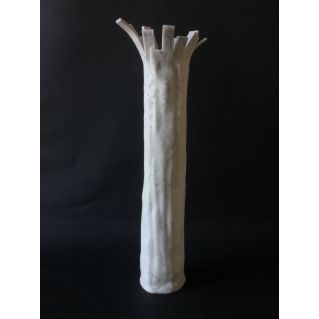 Vase-sculpture tronc porcelaine