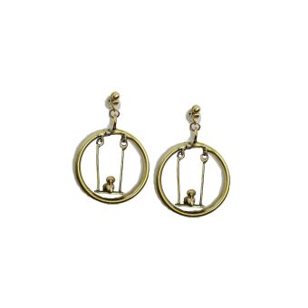 Boucles d'oreilles oiseaux sur balançoires